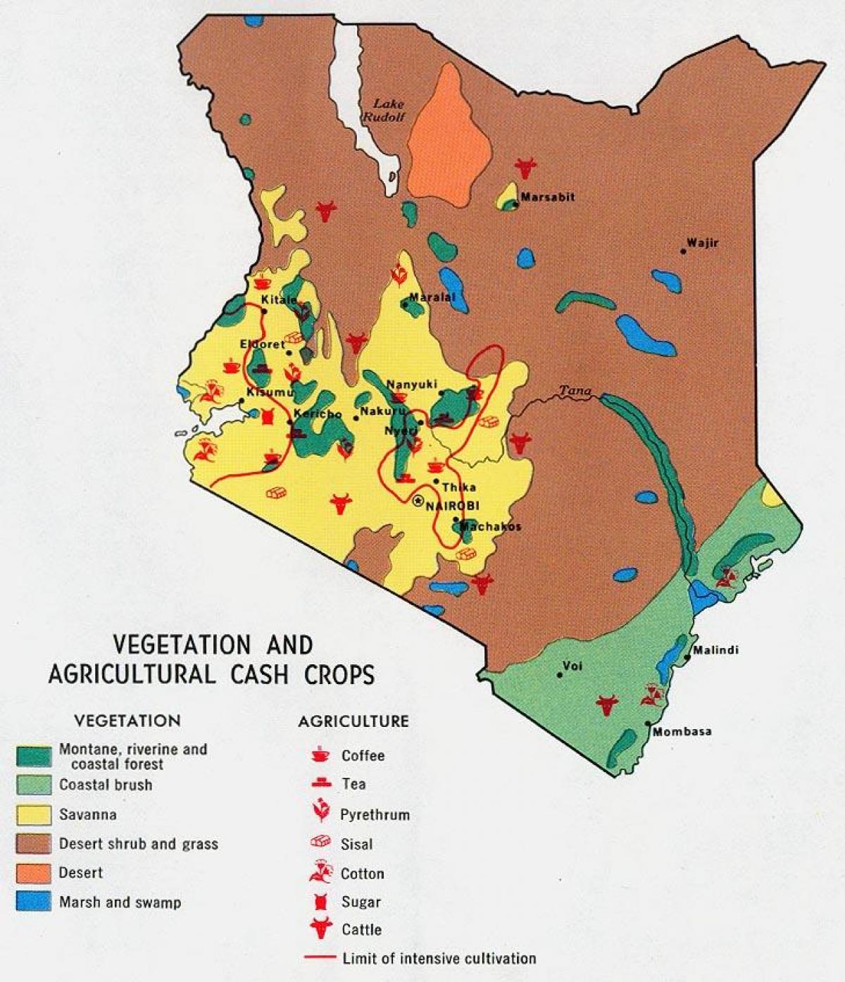 નકશો કેન્યા કુદરતી સંસાધનો