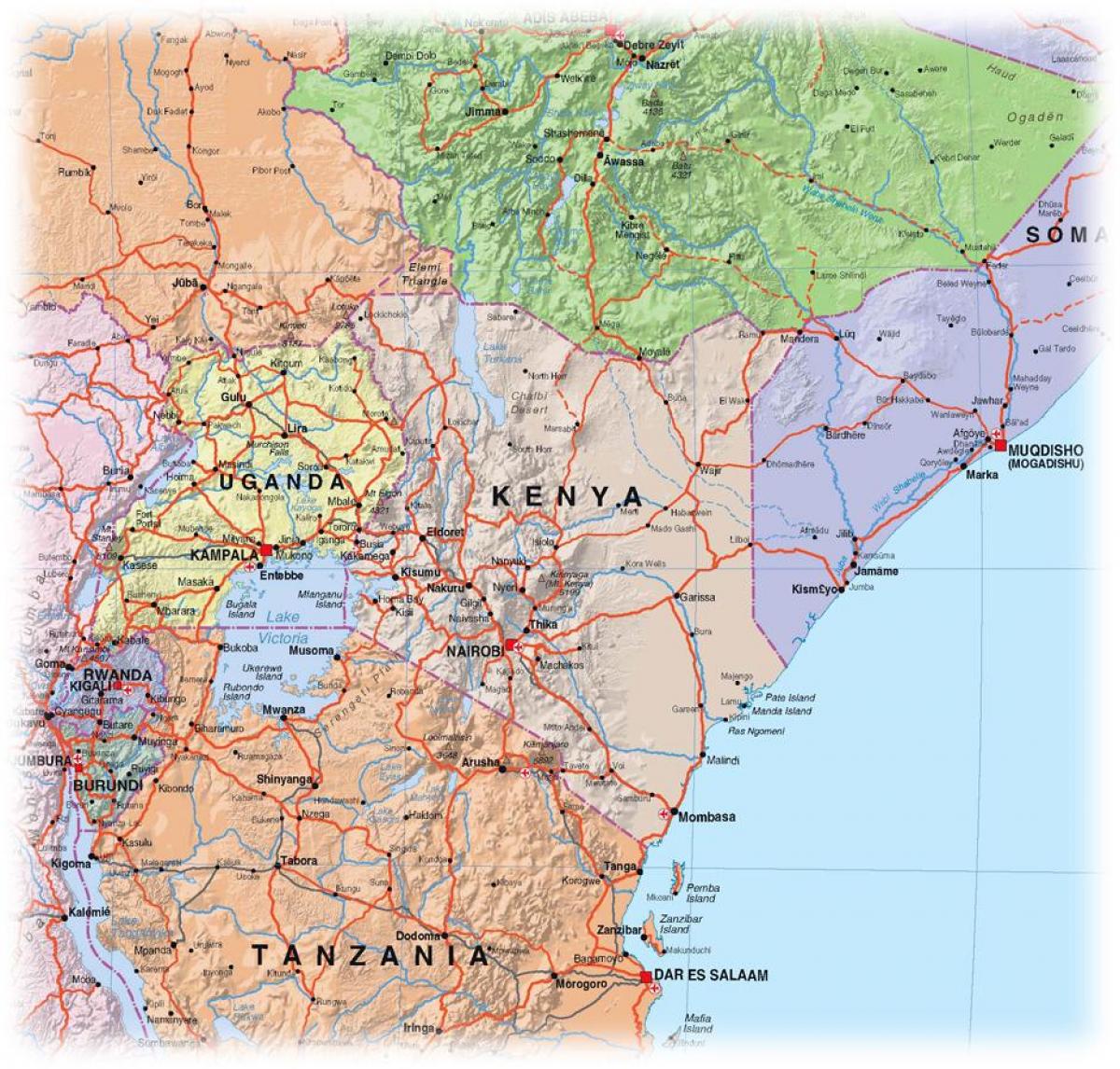 નકશો કેન્યા હાઇલેન્ડઝ