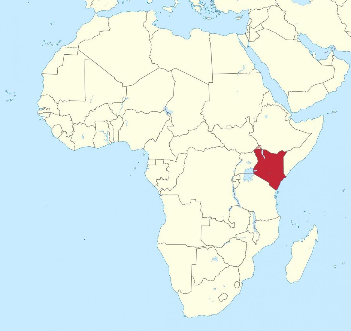 નકશો આફ્રિકા દર્શાવે છે કેન્યા