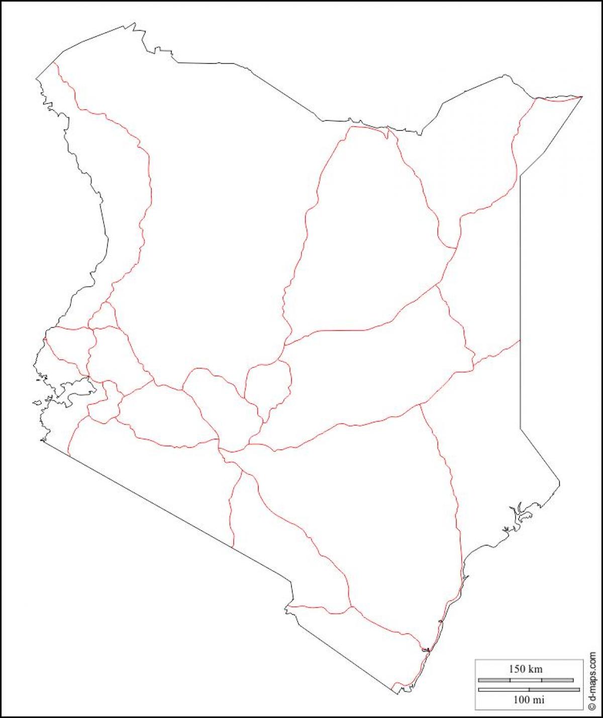 કેન્યા ખાલી નકશો