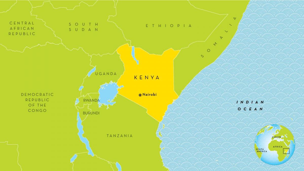નૈરોબી કેન્યા પર નકશો