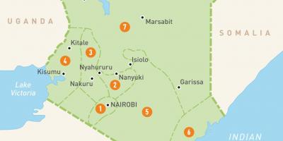 નકશો કેન્યા દર્શાવે પ્રાંતો