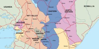 નકશો રાજકીય નકશો કેન્યા